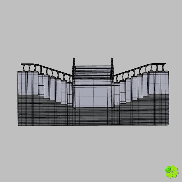 Marble staircase low poly Low-poly 3D model_28