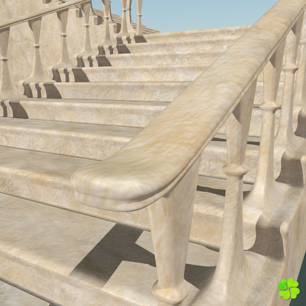 Marble staircase low poly Low-poly 3D model_22