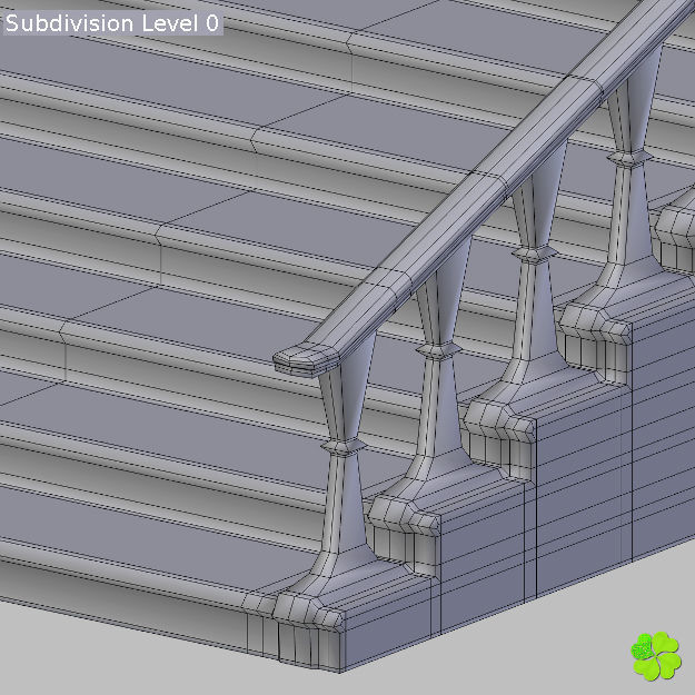 Marble staircase low poly Low-poly 3D model_31