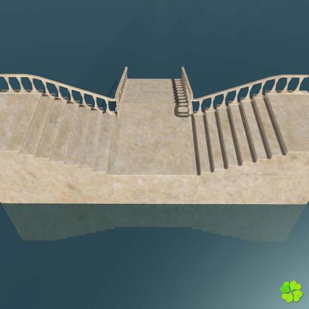 Marble staircase low poly Low-poly 3D model_17