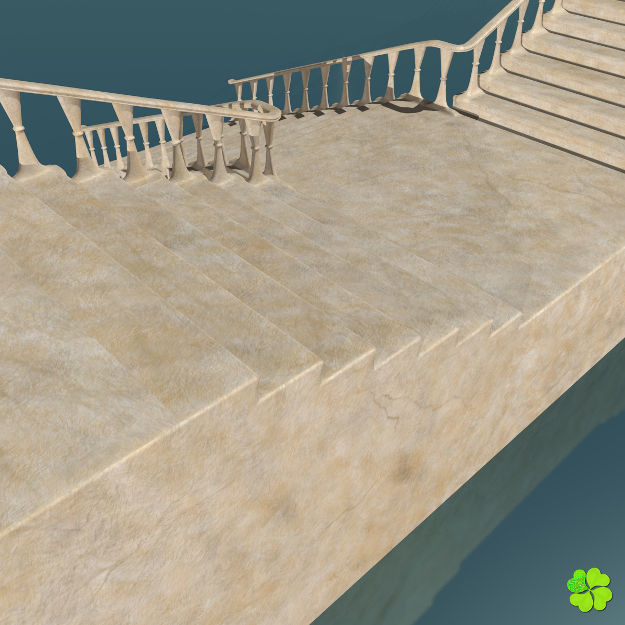 Marble staircase low poly Low-poly 3D model_20