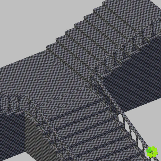 Marble staircase low poly Low-poly 3D model_35