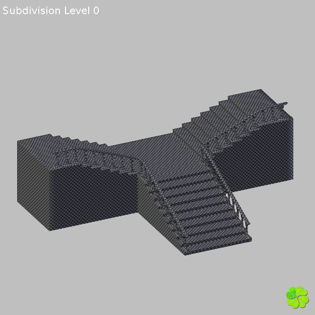 Marble staircase low poly Low-poly 3D model_34