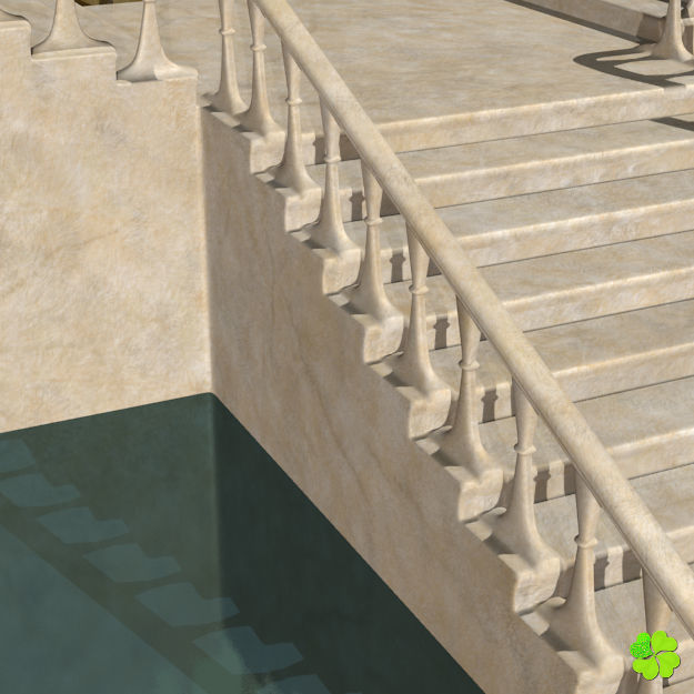 Marble staircase low poly Low-poly 3D model_14