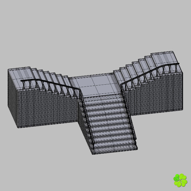 Marble staircase low poly Low-poly 3D model_26