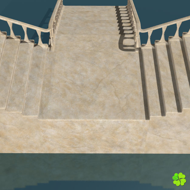 Marble staircase low poly Low-poly 3D model_16