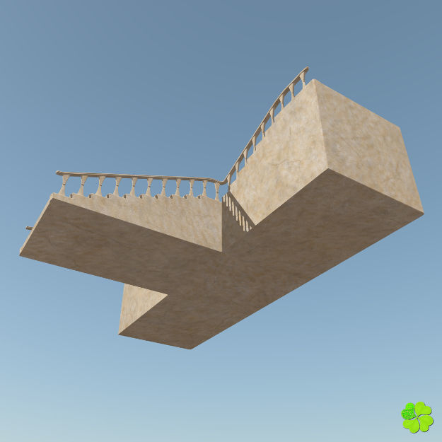 Marble staircase low poly Low-poly 3D model_25