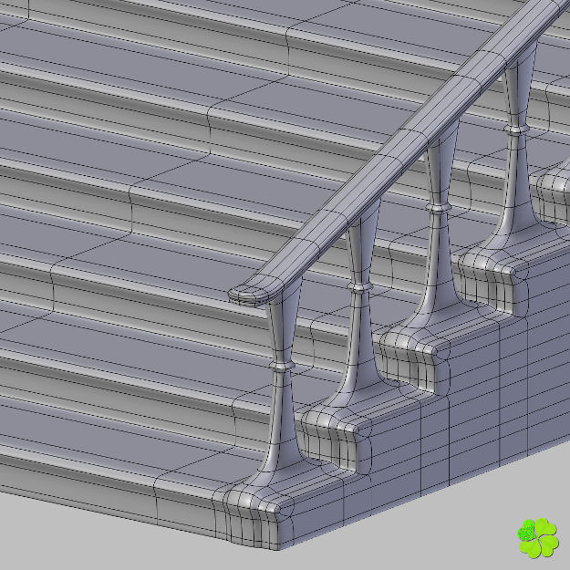 Marble staircase low poly Low-poly 3D model_30