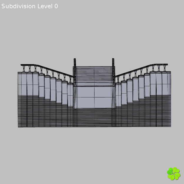 Marble staircase low poly Low-poly 3D model_29