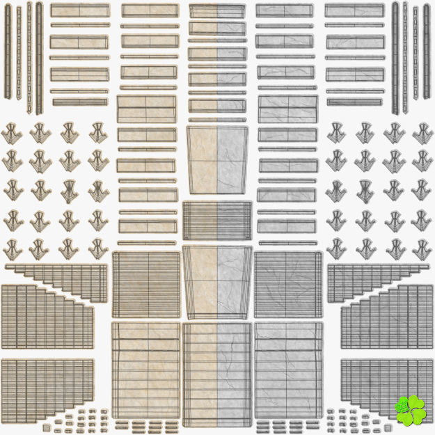 Marble staircase low poly Low-poly 3D model_37