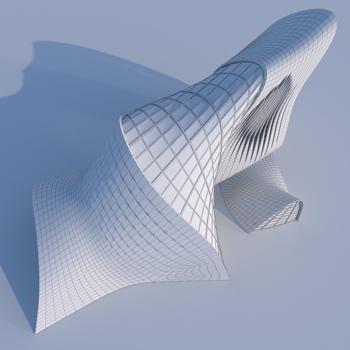 Futuristic building 5 3D model_7