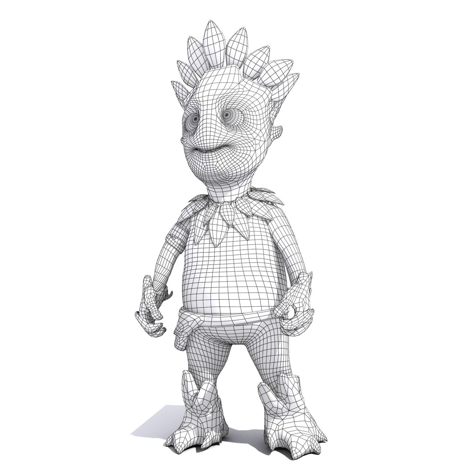 Set 01 - Cartoon Character 02 - Tree Man 3D model_7