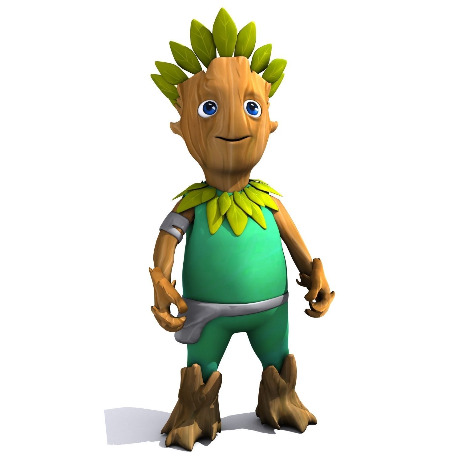 Set 01 - Cartoon Character 02 - Tree Man 3D model_3