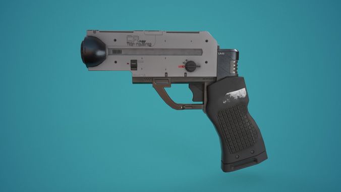 Sci-Fi Laser Pistol FPS Low-poly 3D model