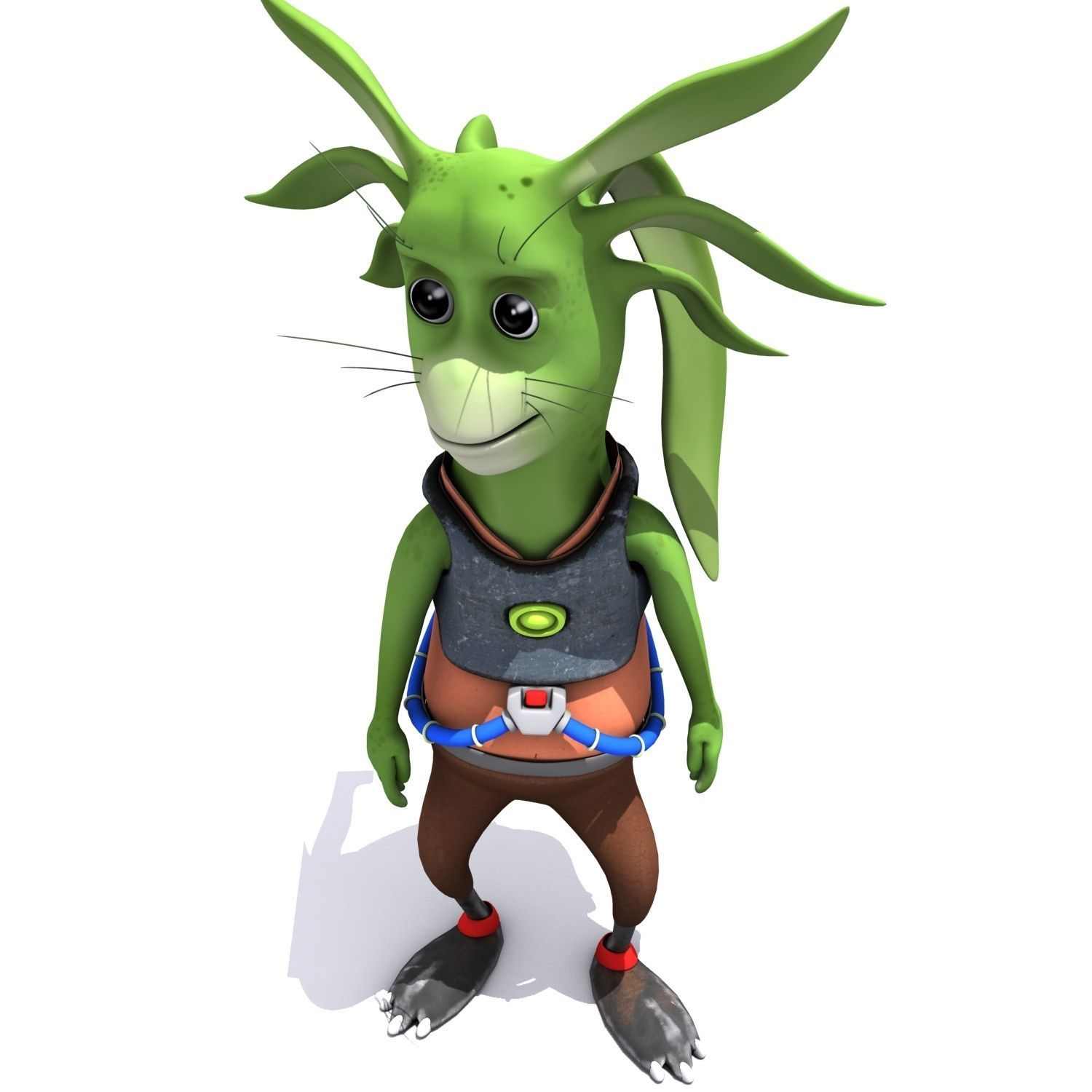 Cartoon Character Set 02 - Ear Man 3D model_2