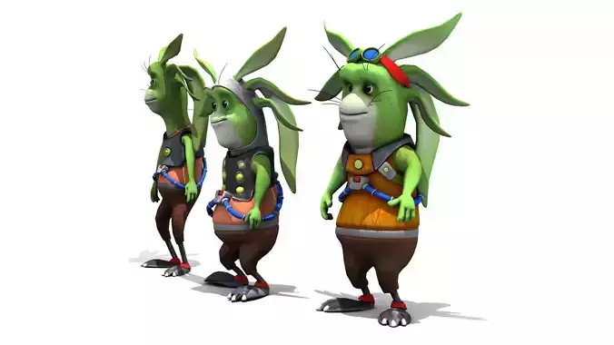 Cartoon Character Set 02 - Ear Man 3D model