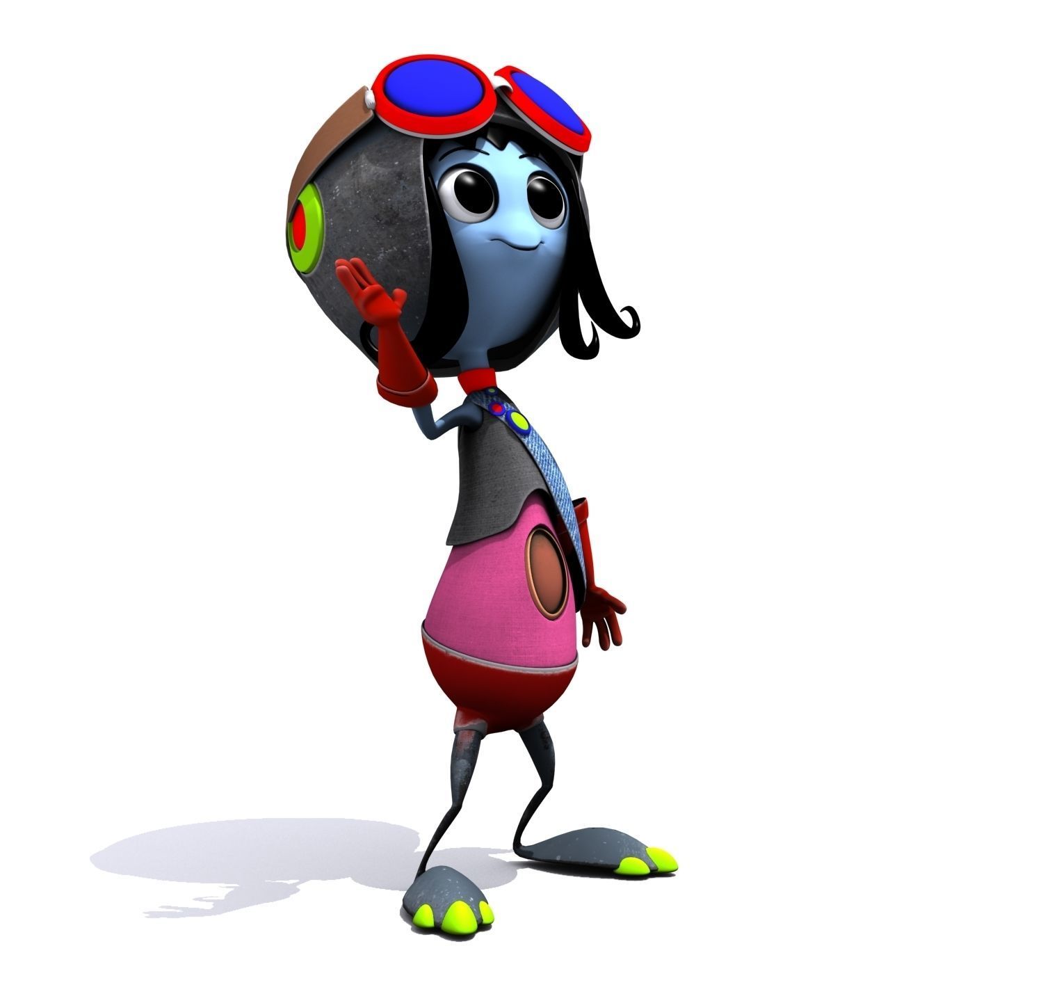 Cartoon Character Set 03 - Cuties 3D model_6