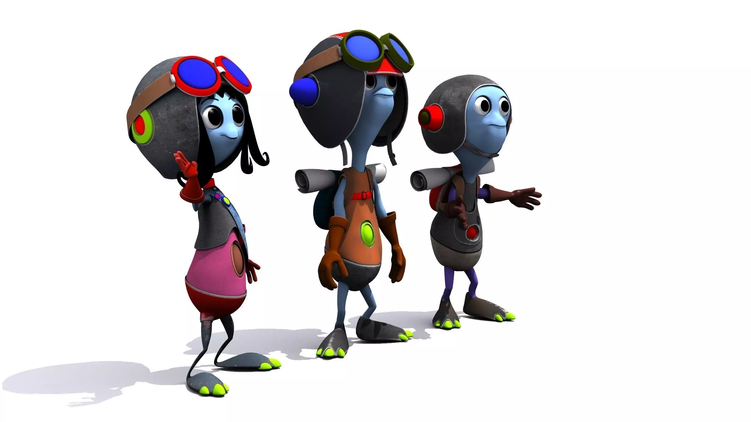 Cartoon Character Set 03 - Cuties 3D model_0