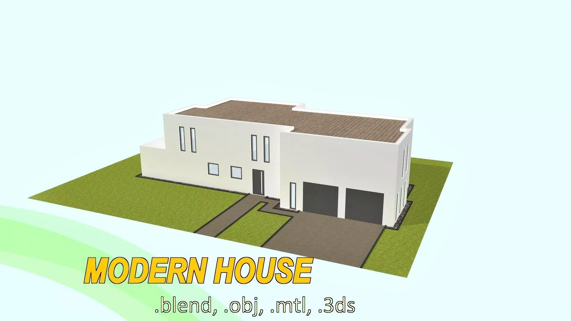 MODERN HOUSE Free low-poly 3D model