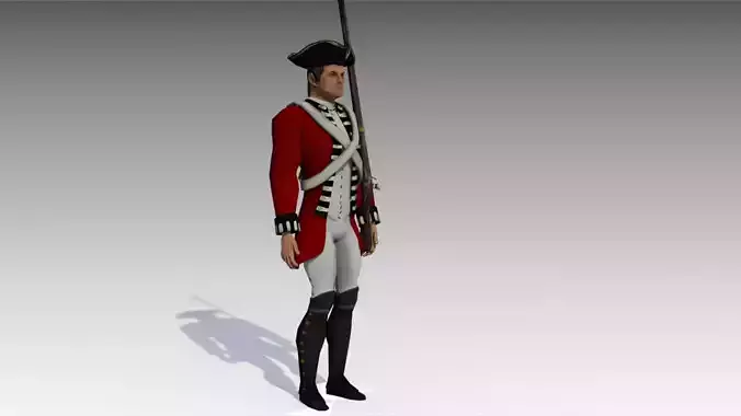 British Redcoat Soldier Low-poly 3D model
