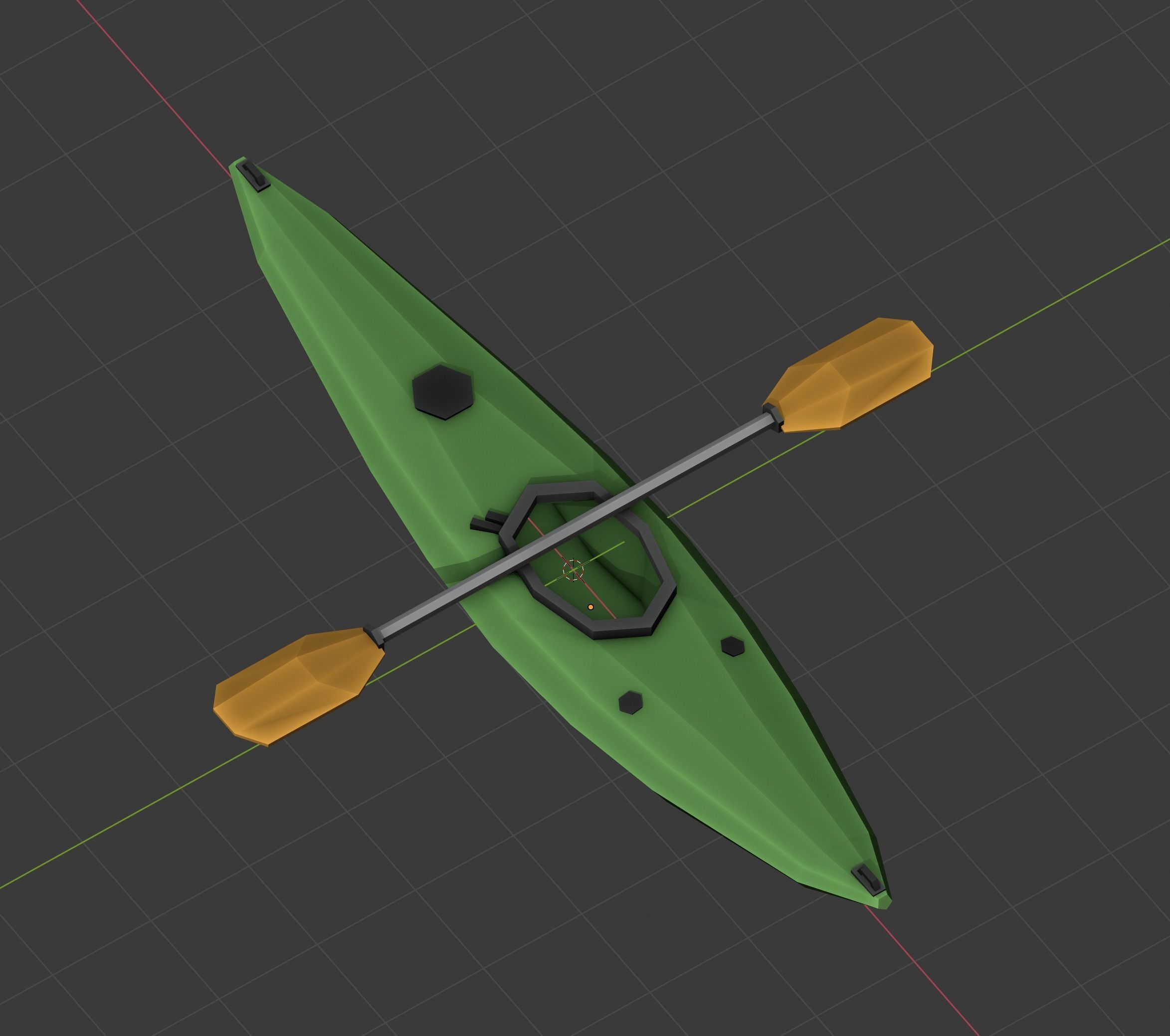 Low Poly Kayak Model Low-poly 3D model_6