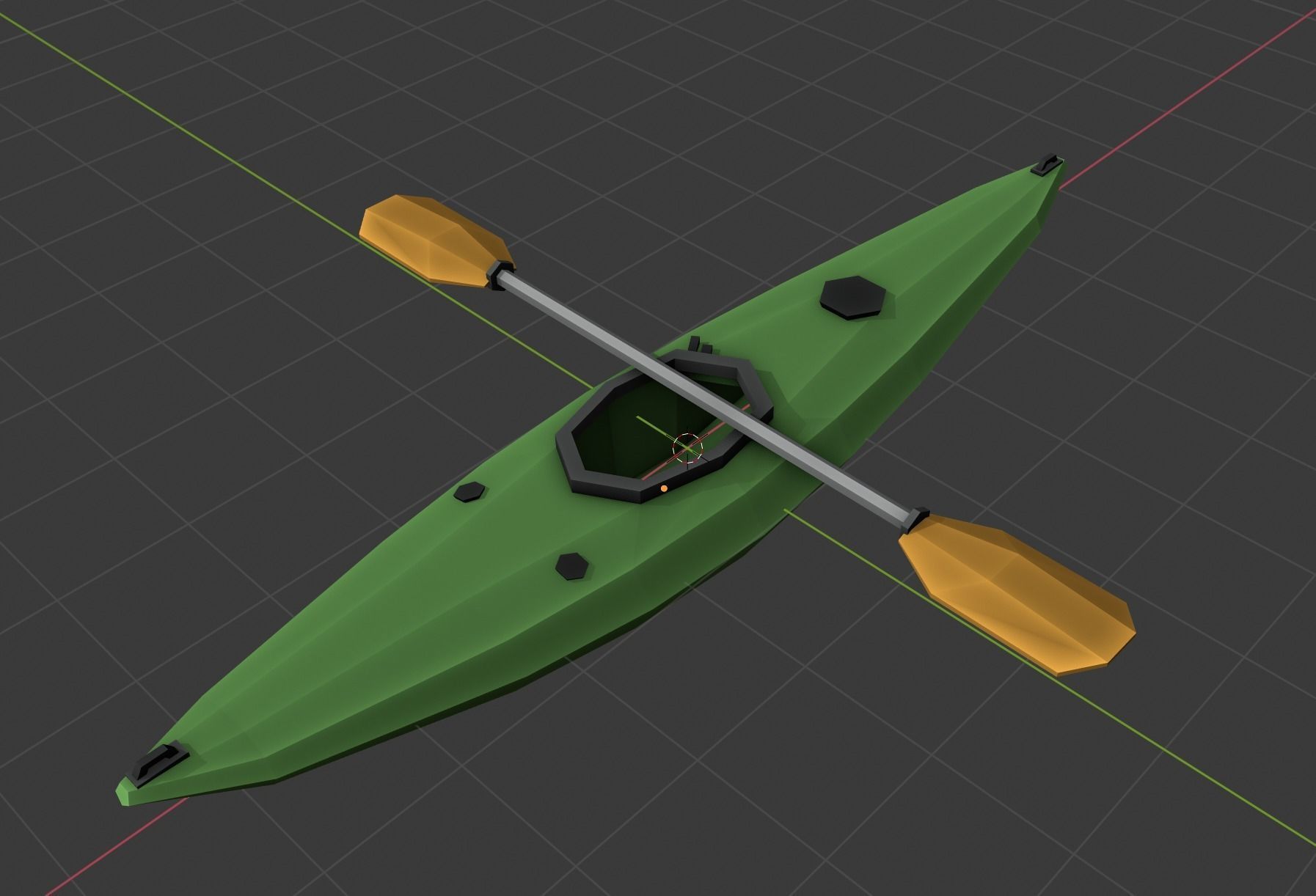 Low Poly Kayak Model Low-poly 3D model_3