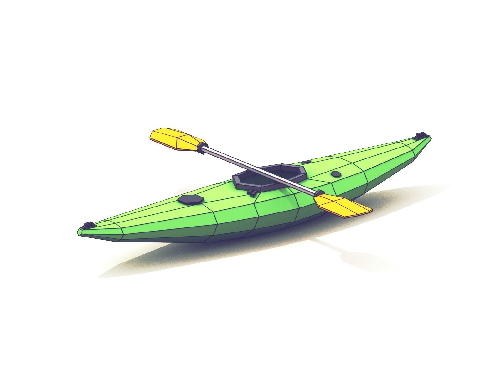 Low Poly Kayak Model Low-poly 3D model_7
