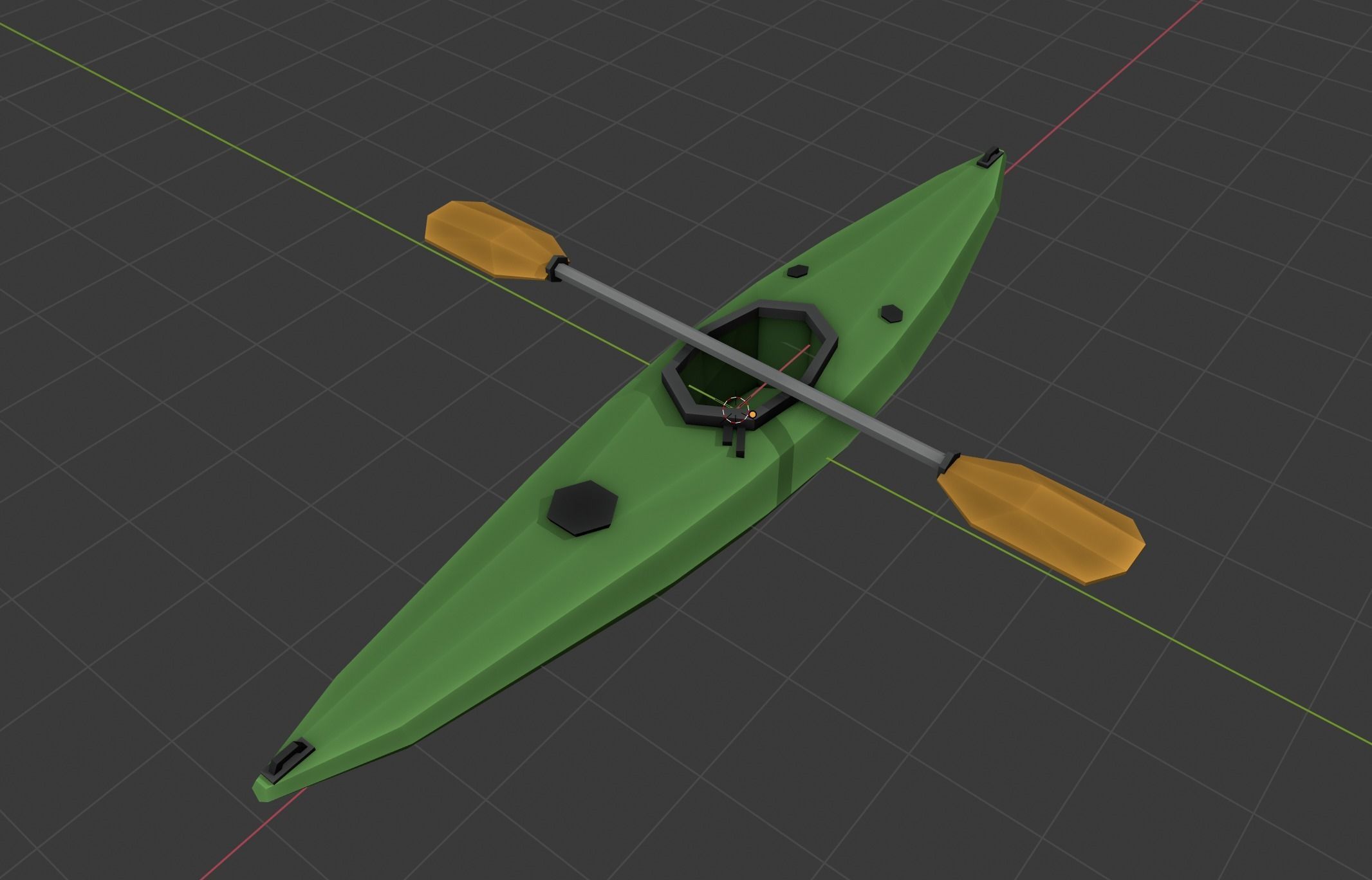 Low Poly Kayak Model Low-poly 3D model_2