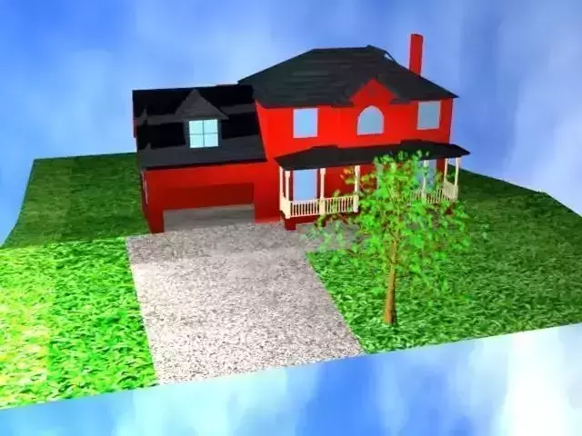 3D model of full house Low-poly 3D model