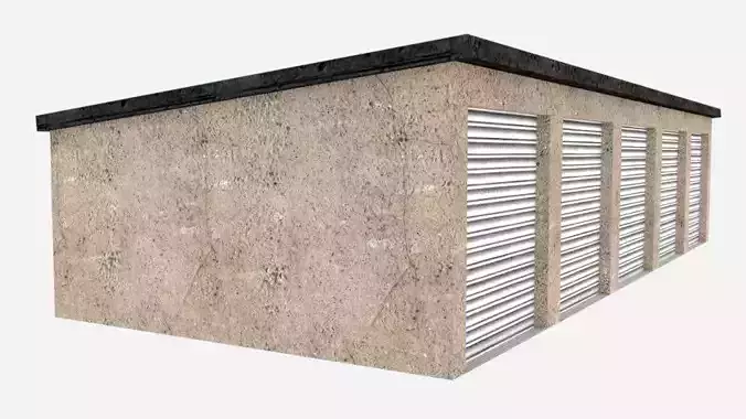 5 Storage Units Low-poly 3D model