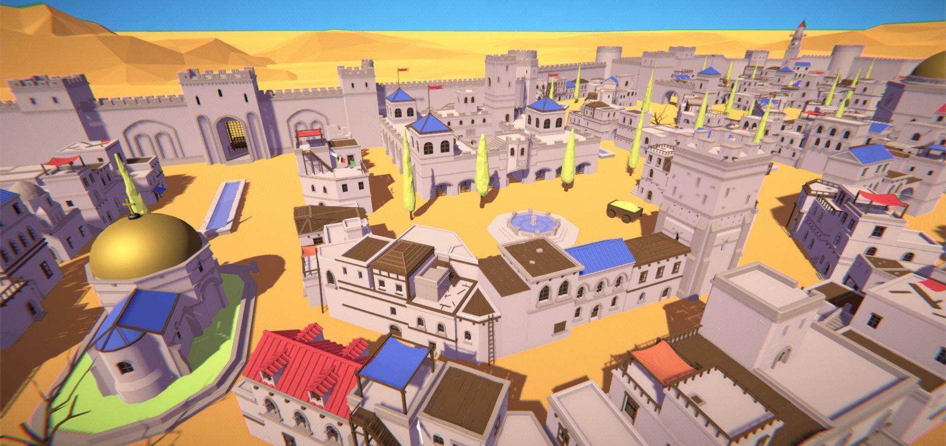 Polylised - Medieval Desert City Free low-poly 3D model_10