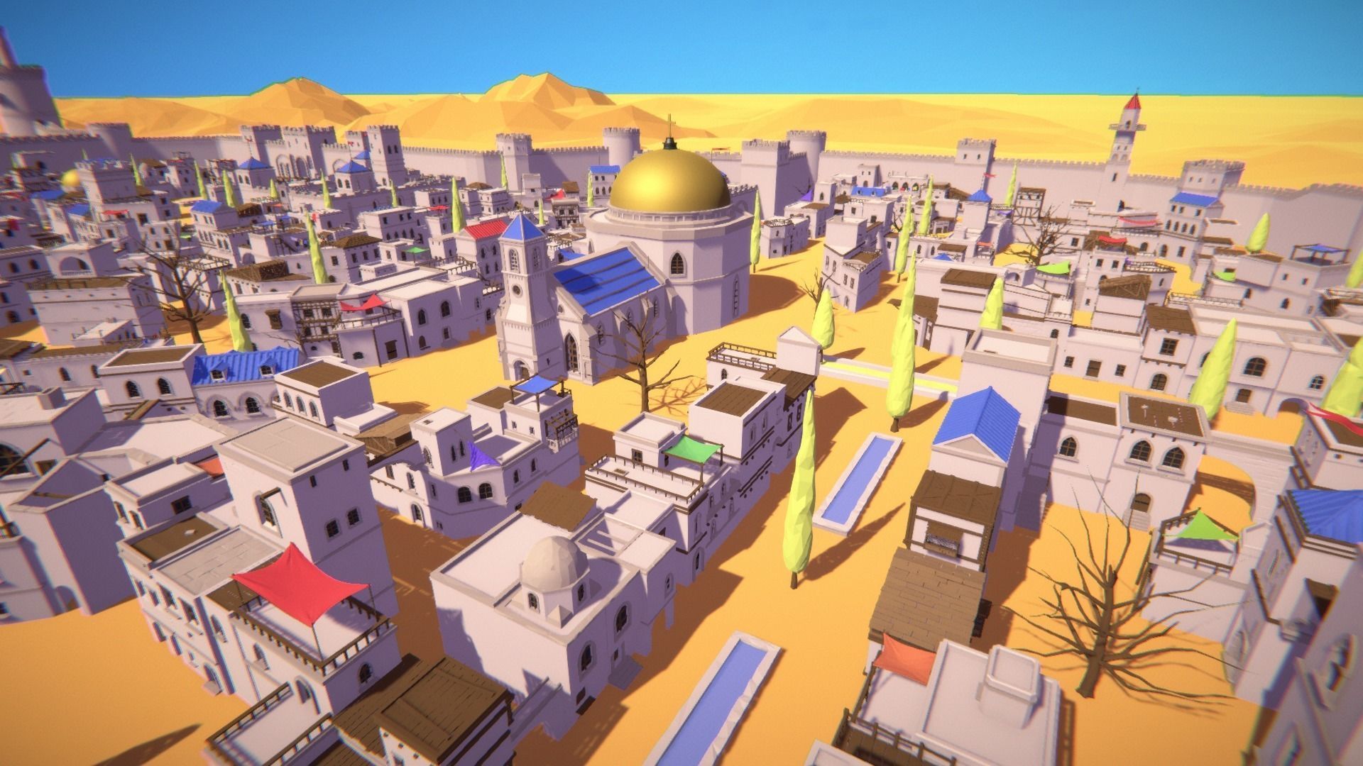 Polylised - Medieval Desert City Free low-poly 3D model_6