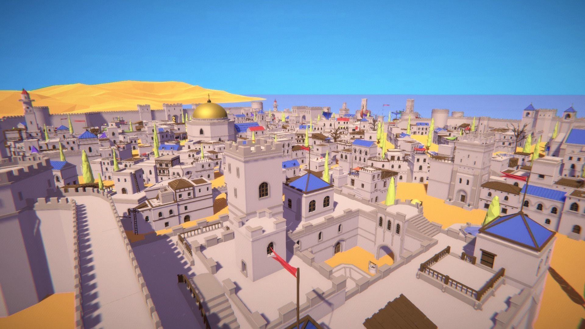 Polylised - Medieval Desert City Free low-poly 3D model_1