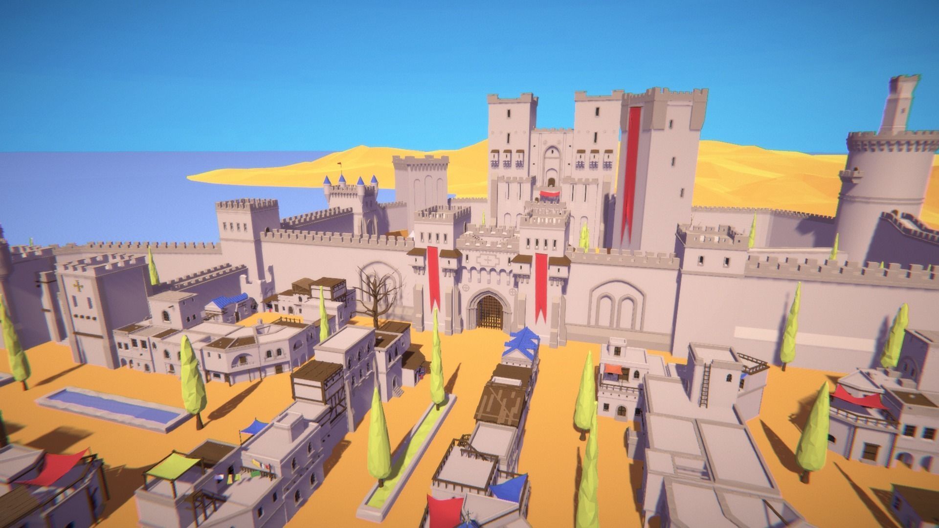 Polylised - Medieval Desert City Free low-poly 3D model_2