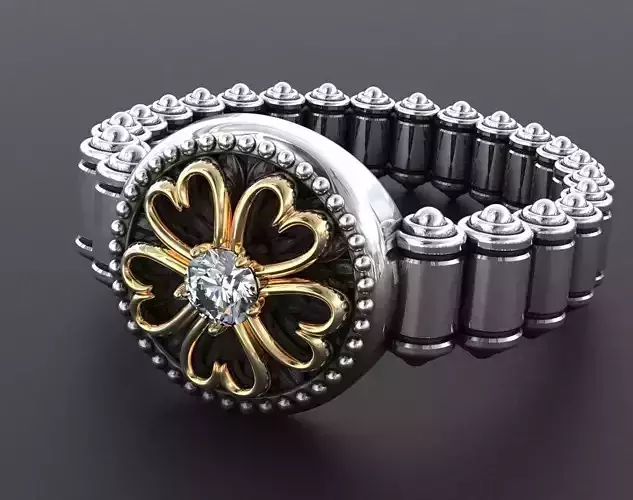 Stylish Ring with Diamond White Gold 336