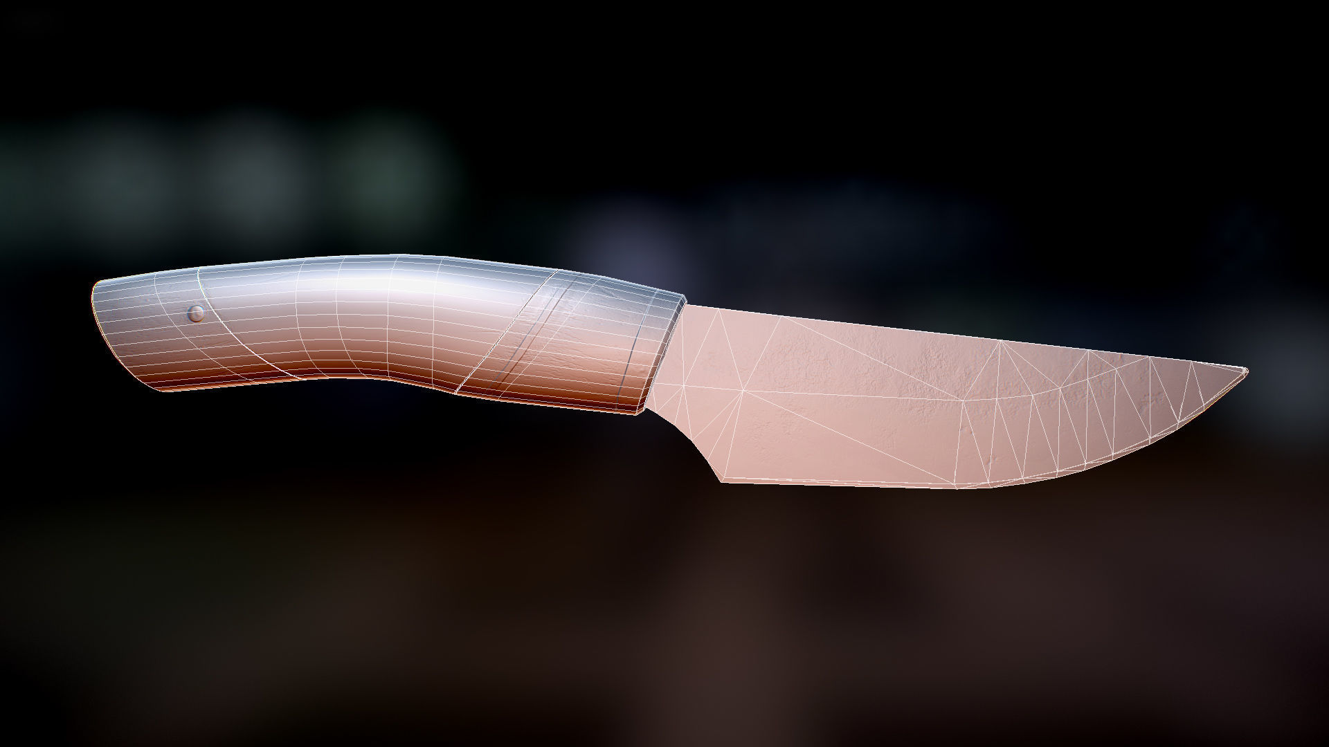 Viking Style Knife Low-poly 3D model_4