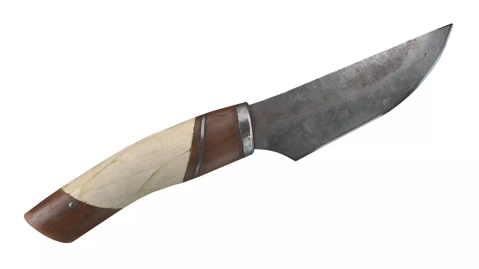 Viking Style Knife Low-poly 3D model_0