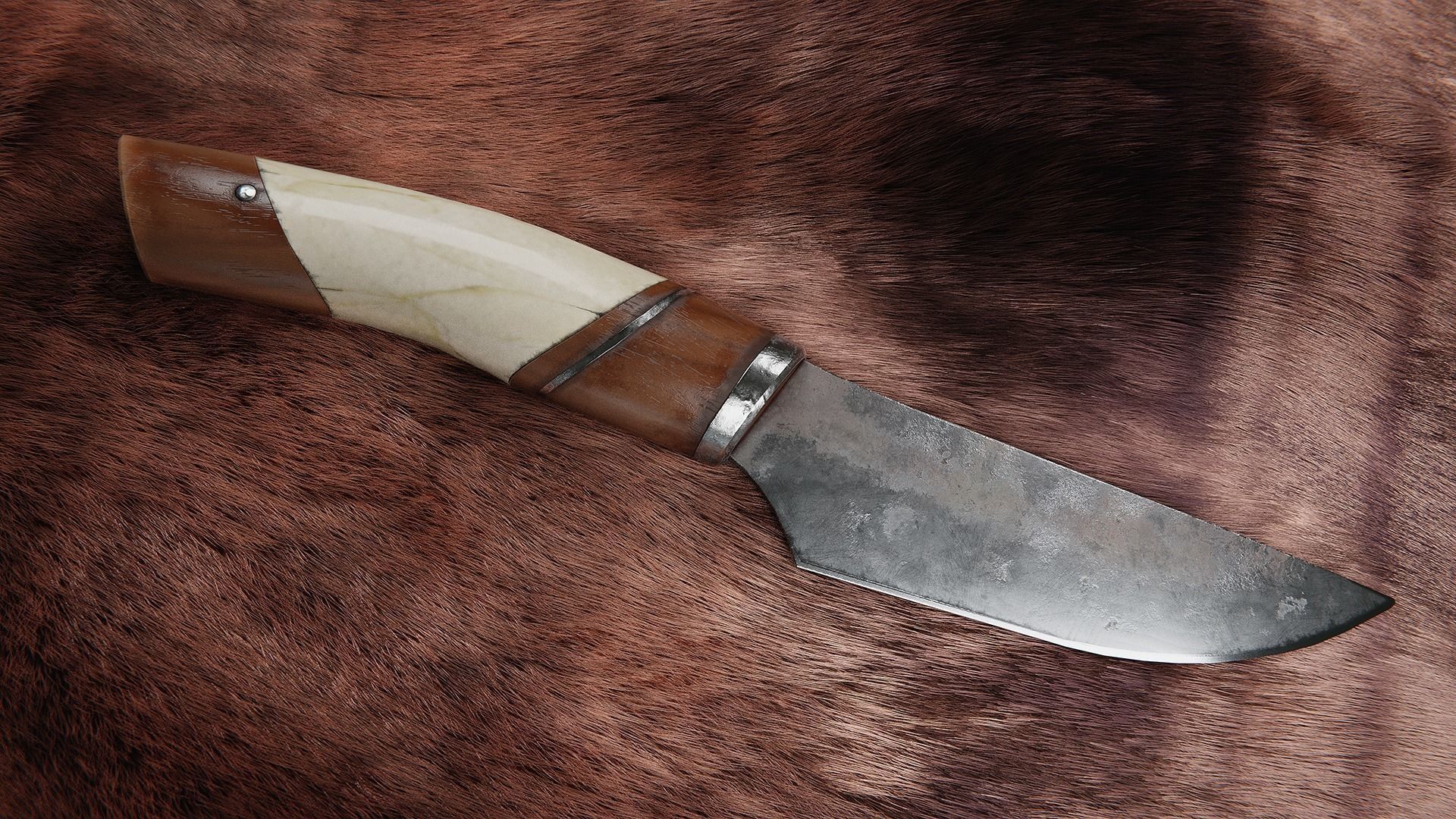 Viking Style Knife Low-poly 3D model_1