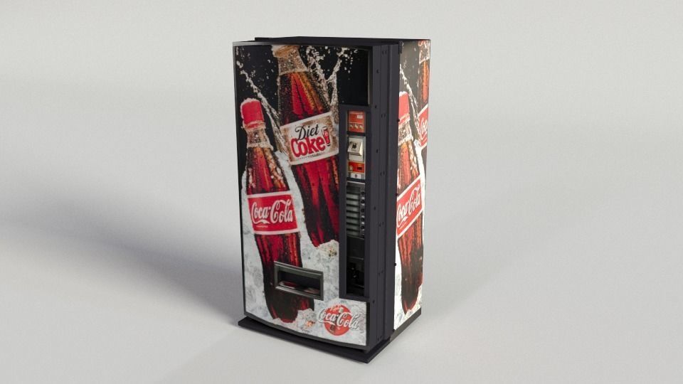 Coca-Cola Vending Machine-02 Low-poly 3D model_10