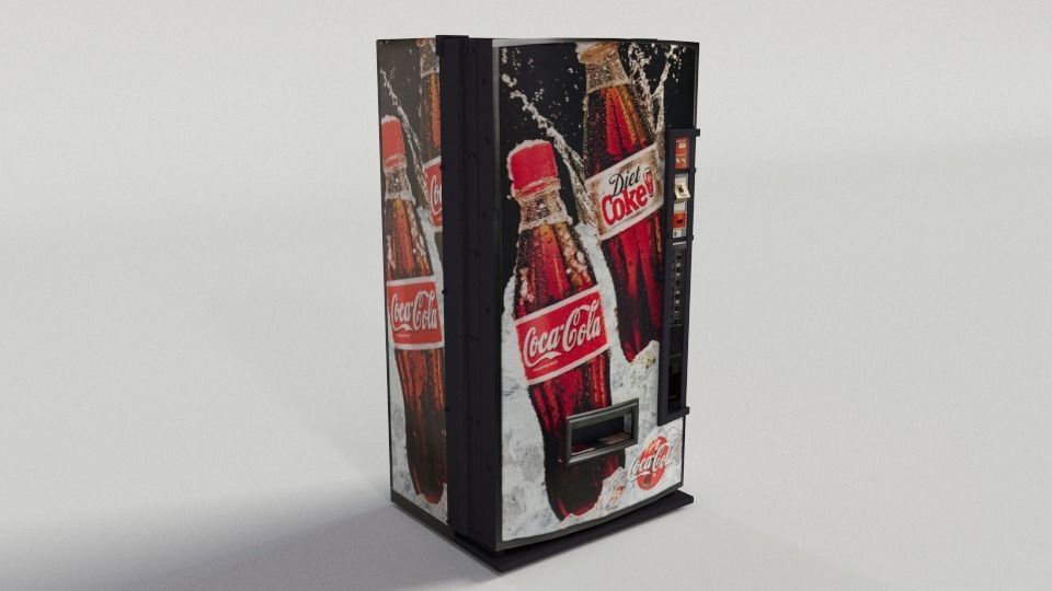 Coca-Cola Vending Machine-02 Low-poly 3D model_3