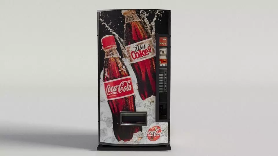 Coca-Cola Vending Machine-02 Low-poly 3D model_0