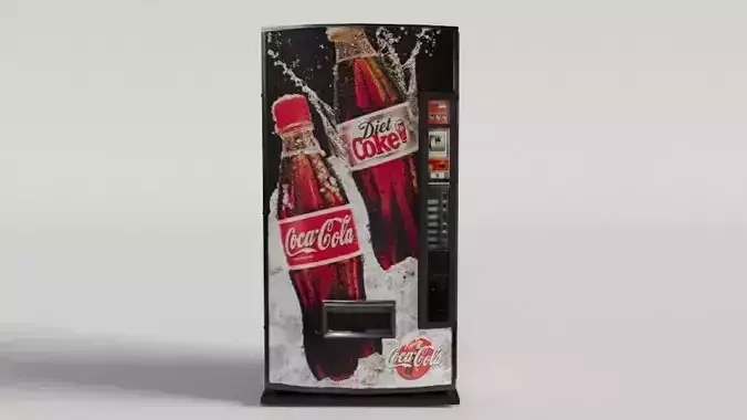 Coca-Cola Vending Machine-02 Low-poly 3D model