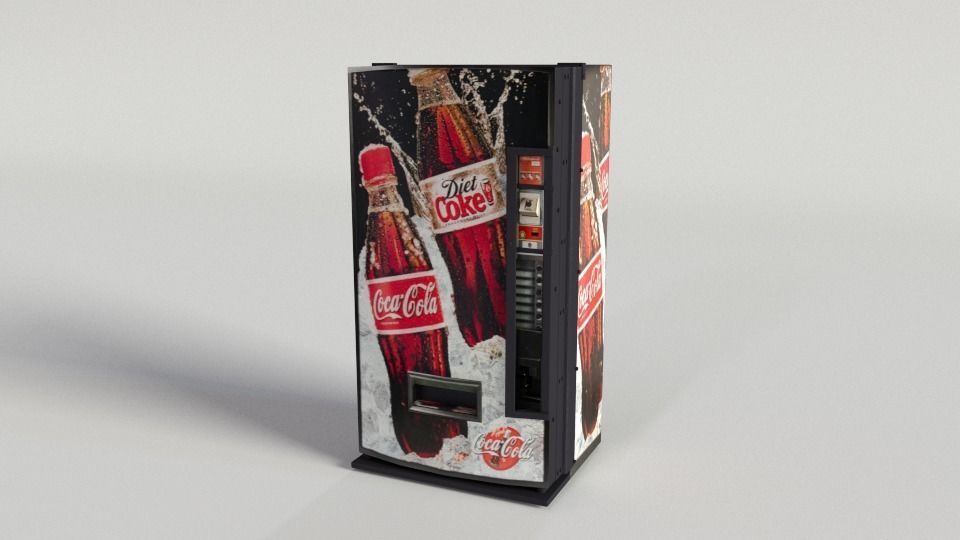 Coca-Cola Vending Machine-02 Low-poly 3D model_1