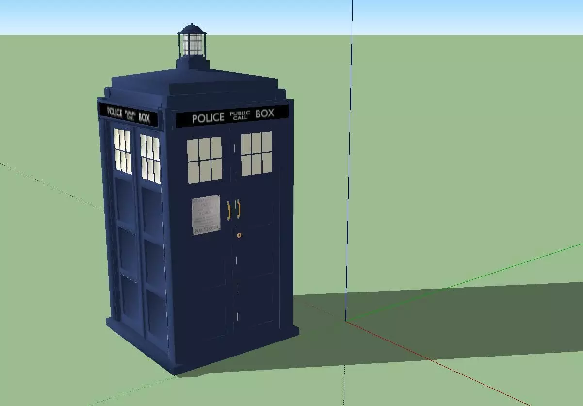 TARDIS police box Low-poly 3D model_0