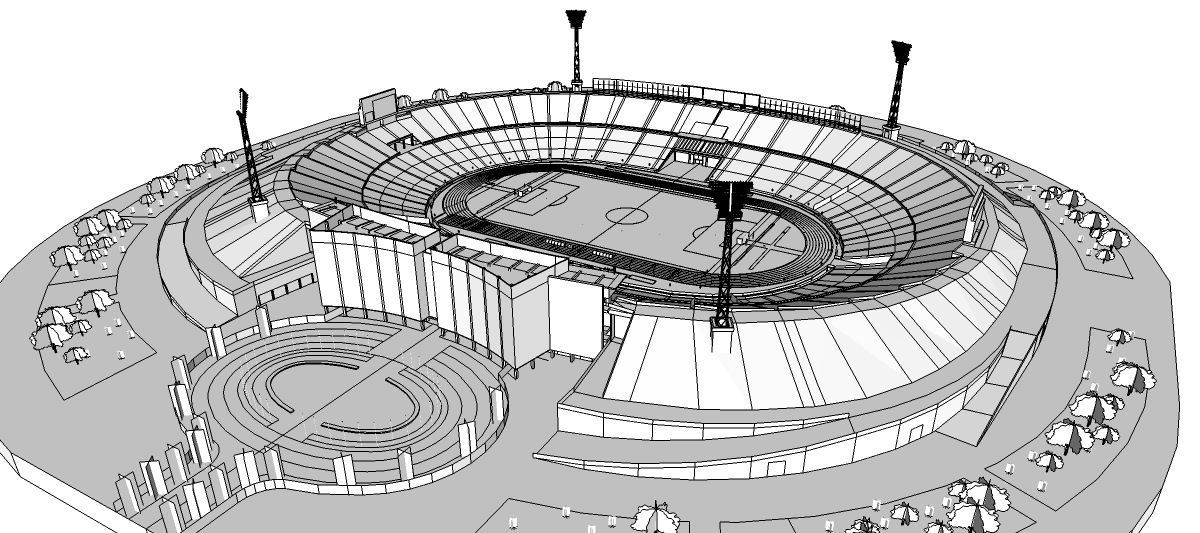 Cairo International Stadium - Egypt 3D model_10