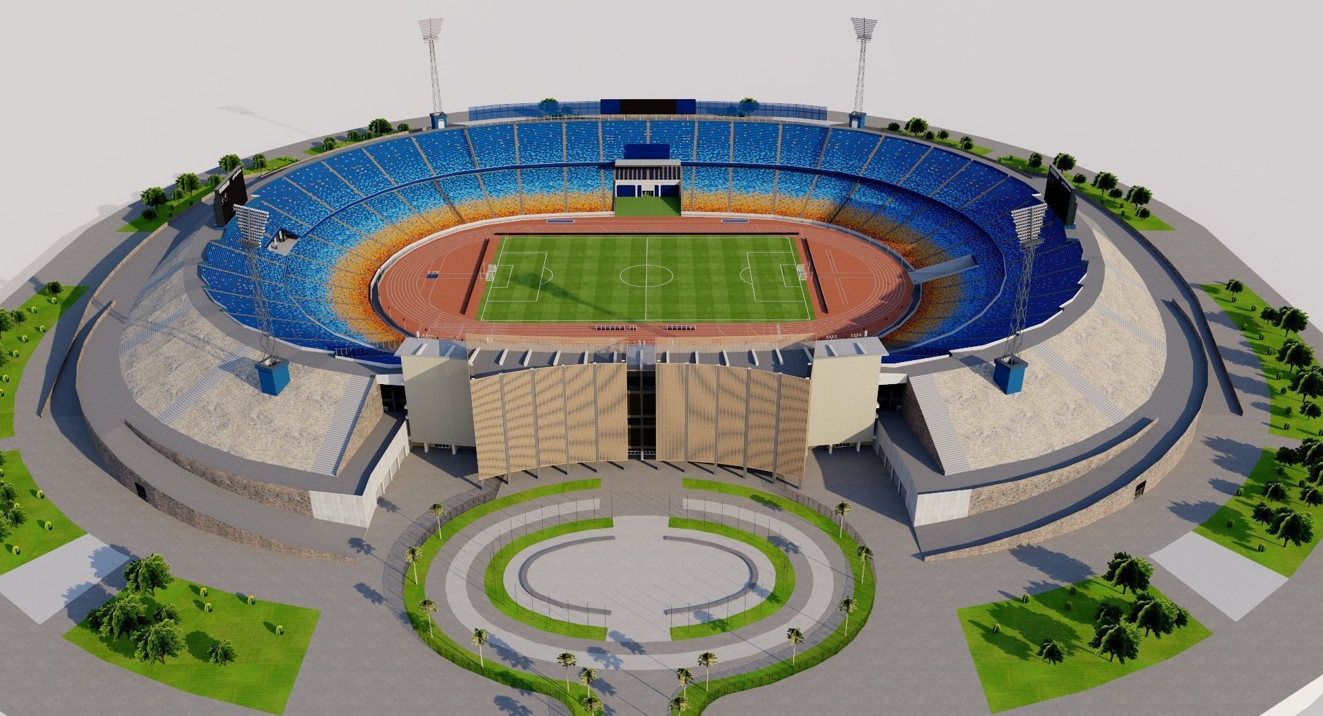 Cairo International Stadium - Egypt 3D model_4