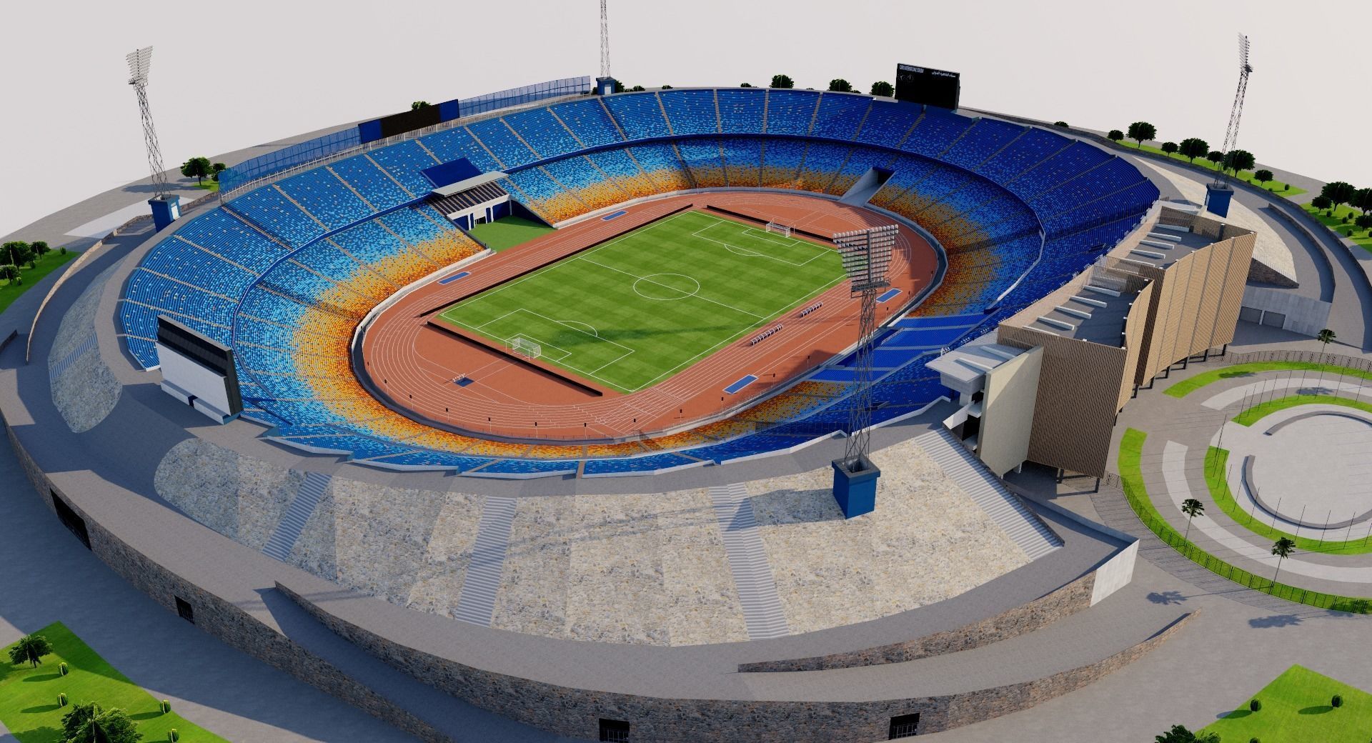 Cairo International Stadium - Egypt 3D model_2