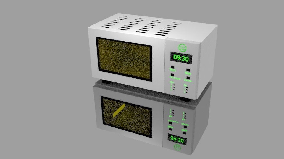 Microwave oven with lights Low-poly 3D model_3