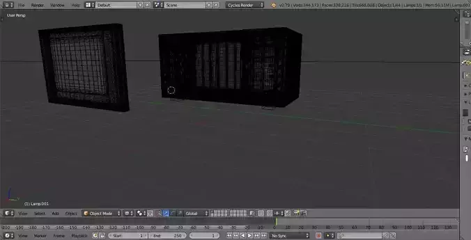 Microwave oven with lights Low-poly 3D model