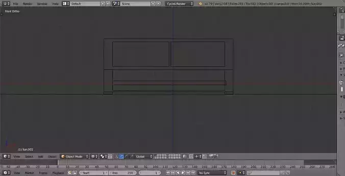 Wooden bed Low-poly 3D model